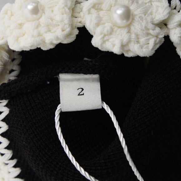 NWT Sandro Fleuri Sleeveless Cardigan with Floral Trim & Faux Pearls Size 2 - Picture 5 of 9